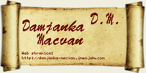 Damjanka Mačvan vizit kartica